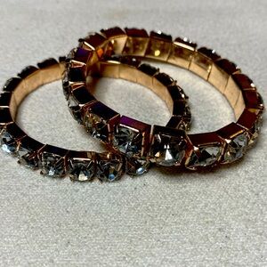 Rose Gold with Crystal Rhinestones Stretch Bracelets